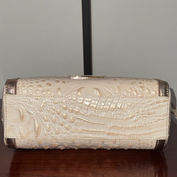 Brahmin Cream and Brown Textured Crossbody Bag - Picture 9 of 13